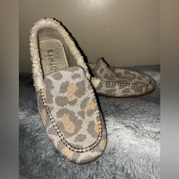 Rothy's Leopard Print Knit Driving Moccasin Slip On Flats Size US 9 EU 39 Wool - Picture 1 of 9